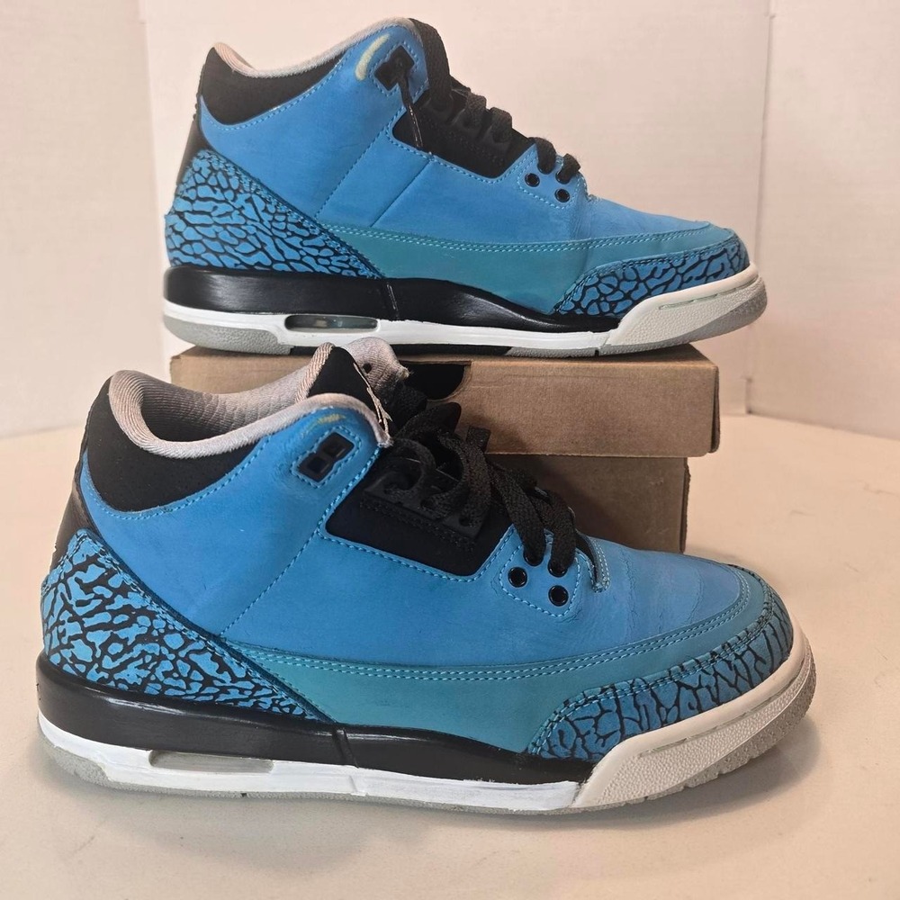 2014 Air Jordan 3 Retro Dark Powder Blue/Black-Wolf Grey-White Grade School
